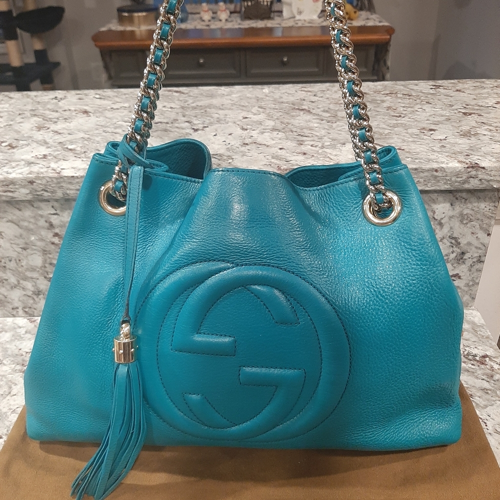 💋NWOT💋 VERY RARE TURQUOISE GUCCI SOHO